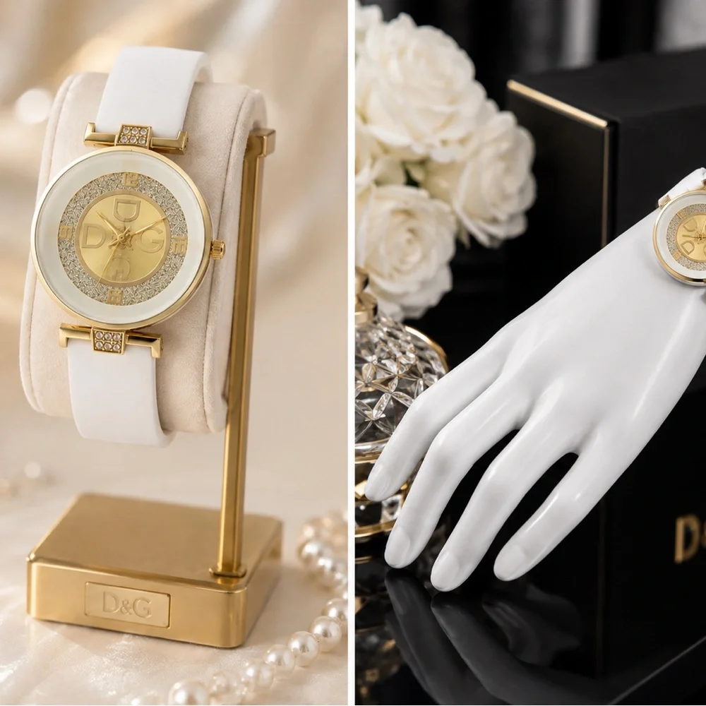 D&G Style Black & Gold Women’s Watch | Crystal Accent Luxury Fashion